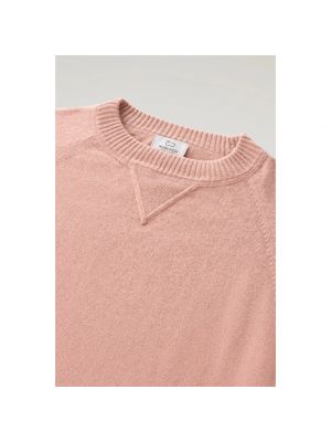 Jersey de tela jersey de cuello redondo clásico Woolrich rosa