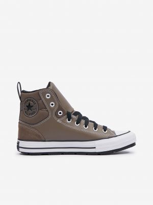 Sneakerși cu stele Converse maro