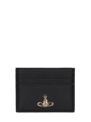 Kožená peňaženka bez podpätku z ekologickej kože Vivienne Westwood čierna
