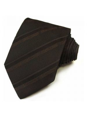 Шелковый галстук в полоску Roberto Cavalli коричневый