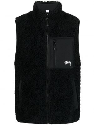 Oboustranná fleecová vesta Stussy černá