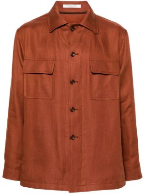 Пухена ленена риза Tagliatore оранжево