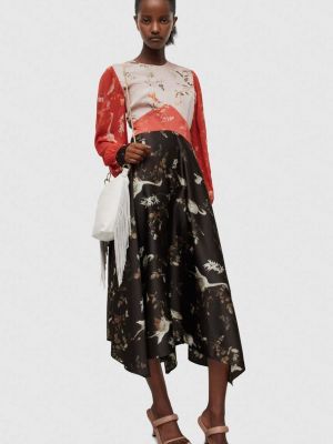 Midi šaty z polyesteru Allsaints - růžová