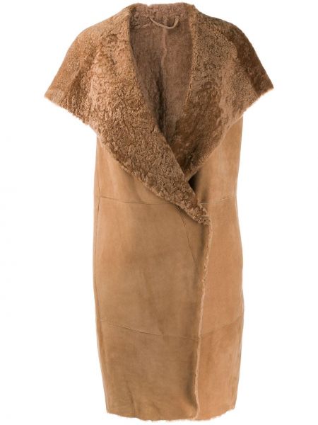 Abrigo con capucha manga corta Herno marrón