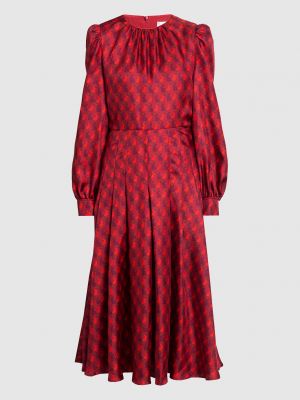 Шелковое платье с принтом Max Mara красное