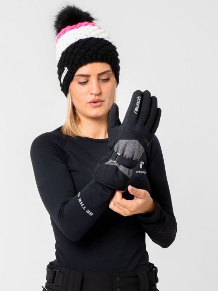Меланжевые перчатки Reusch черные