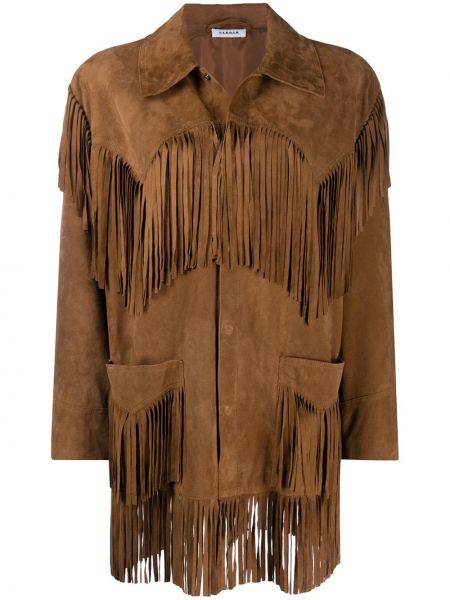 Длинная куртка с бахромой длинная P.a.r.o.s.h., коричневая