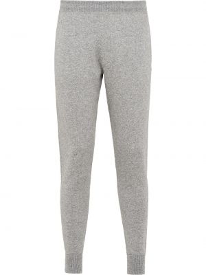 Плетени кашмирени спортни панталони Prada сиво