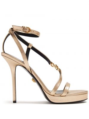 Kožené sandále Versace zlatá