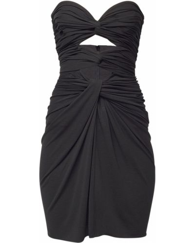Viskózové mini šaty Saint Laurent černé