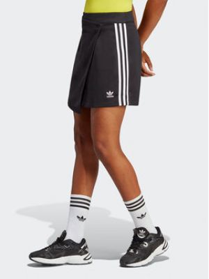 Юбка мини в полоску Adidas черная