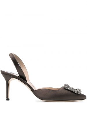 Slingback pumpar med remmar Manolo Blahnik brun