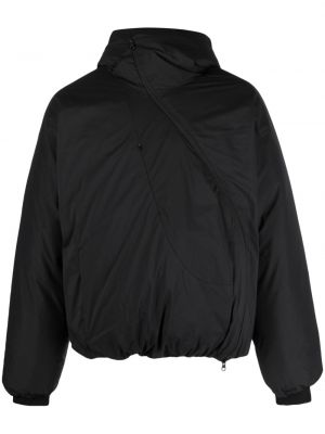 Asymetrická páperová bunda na zips Post Archive Faction čierna