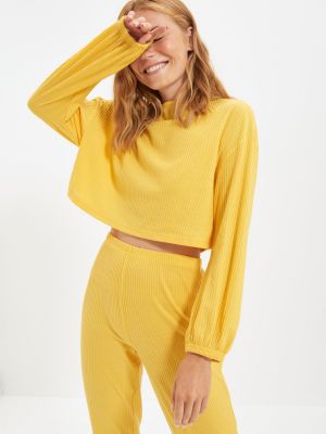 Плетена пижама Trendyol жълто