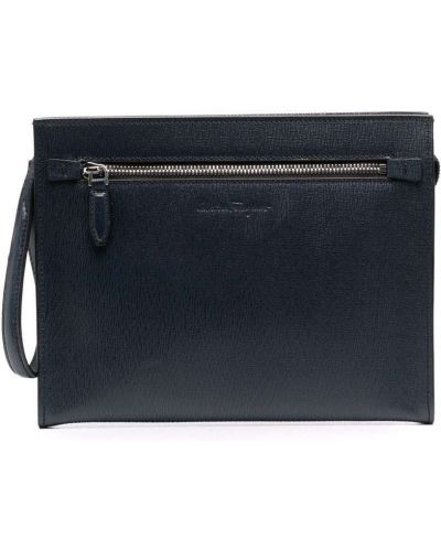 Lær clutch Salvatore Ferragamo blå