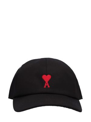 Памучна шапка Ami Paris черно