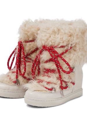 Кожени зимни обувки за сняг Isabel Marant бяло