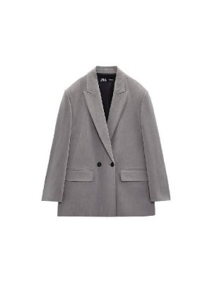 Двубортный пиджак Zara серый