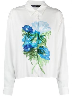 Koszula w kwiatki z nadrukiem Bimba Y Lola biała