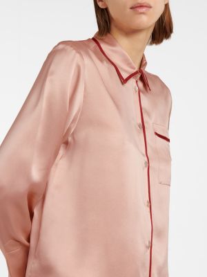 Hedvábná košile Asceno růžová