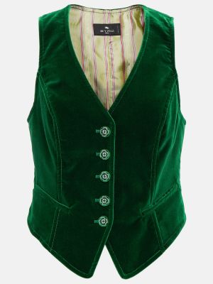 Sametová vesta Etro zelená