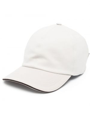 Cappello con visiera con stampa Moorer bianco
