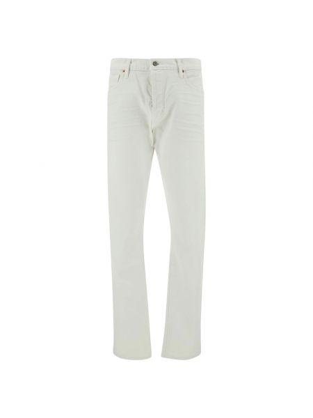 Białe proste jeansy Tom Ford