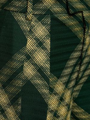 Laza szabású kockás nadrág Burberry zöld