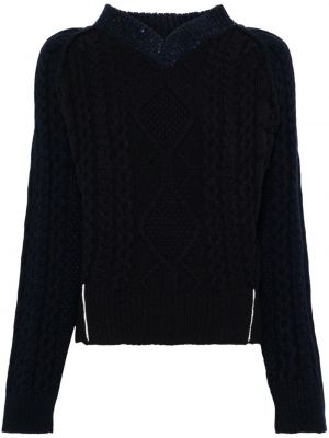 Džemper s v-izrezom Victoria Beckham plava