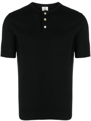 Плетена памучна тениска Borrelli черно