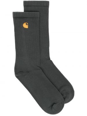 Ponožky s výšivkou Carhartt Wip šedé