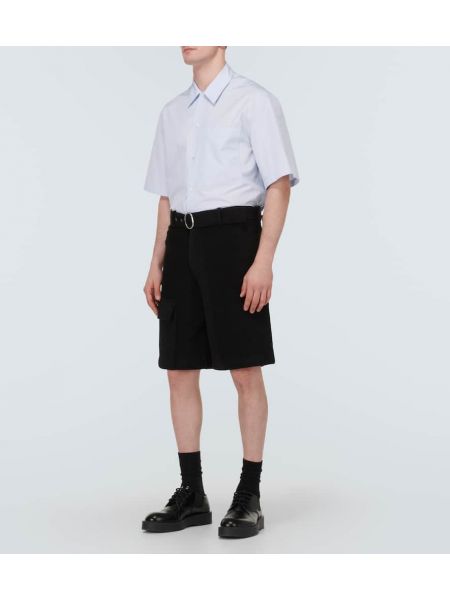 Памучни шорти с ниска талия Jil Sander черно