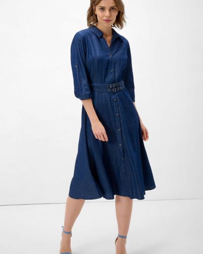 Modré šaty ke kolenům Orsay