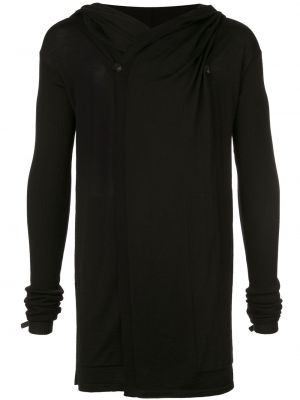 Jersey con capucha de tela jersey drapeado Rick Owens negro