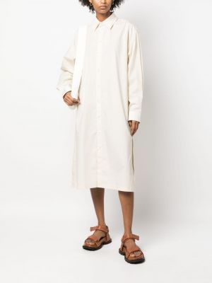 Robe longue en coton avec manches longues Lemaire blanc