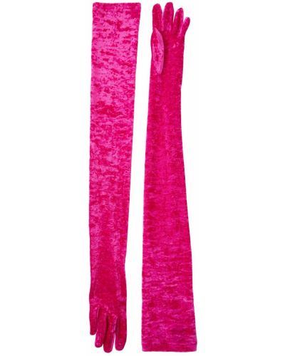 Mănuși de catifea Versace roz