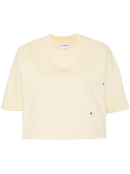 Βαμβακερή μπλούζα Bottega Veneta κίτρινο
