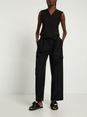 „cargo“ stiliaus kelnės The Frankie Shop juoda