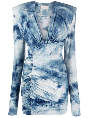 Мини рокля с принт с tie-dye ефект Alexandre Vauthier синьо