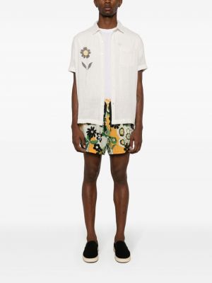 Shorts de sport à fleurs à imprimé Osklen blanc