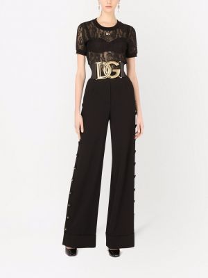 Kelnės su sagomis Dolce & Gabbana juoda