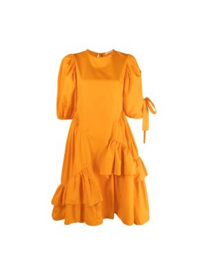 Sukienka mini z falbankami Cecilie Bahnsen pomarańczowa