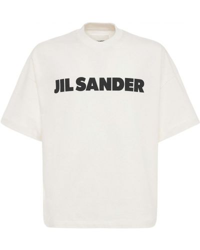 Džerzej priliehavé tričko s potlačou Jil Sander