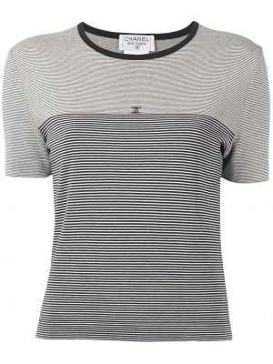 Camiseta a rayas Chanel Pre-owned blanco