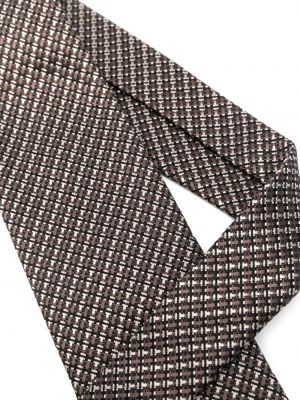 Pruhovaná hedvábná kravata Tom Ford hnědá