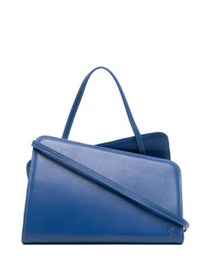 Асиметрични кожени шопинг чанта Yuzefi синьо