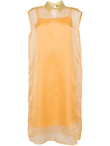 Μεταξωτός ίσιο φόρεμα Fabiana Filippi πορτοκαλί