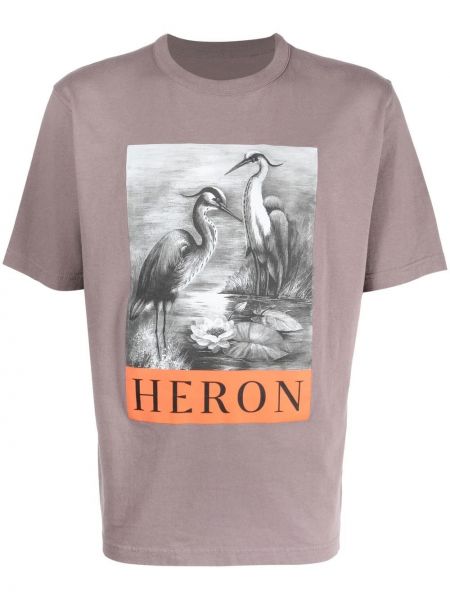 Tricou cu imprimeu din bumbac cu mâneci scurte Heron Preston - gri