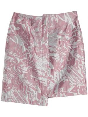 Mini falda de seda de algodón System rosa