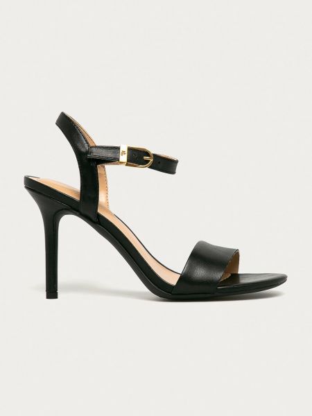 Kožené sandály Lauren Ralph Lauren černé